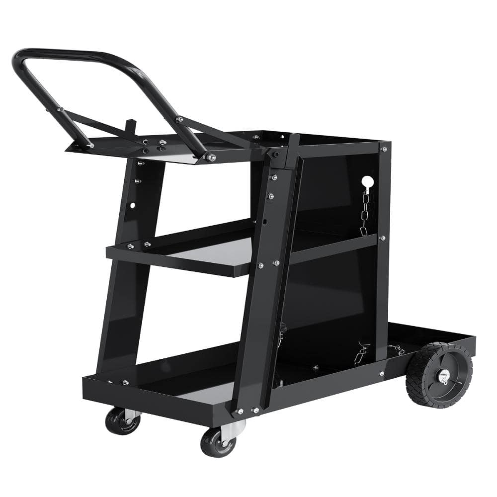 Unbranded 27.6 in. W Heavy Duty 3-Tier Metal Welding Cart with 360° Swivel Wheels