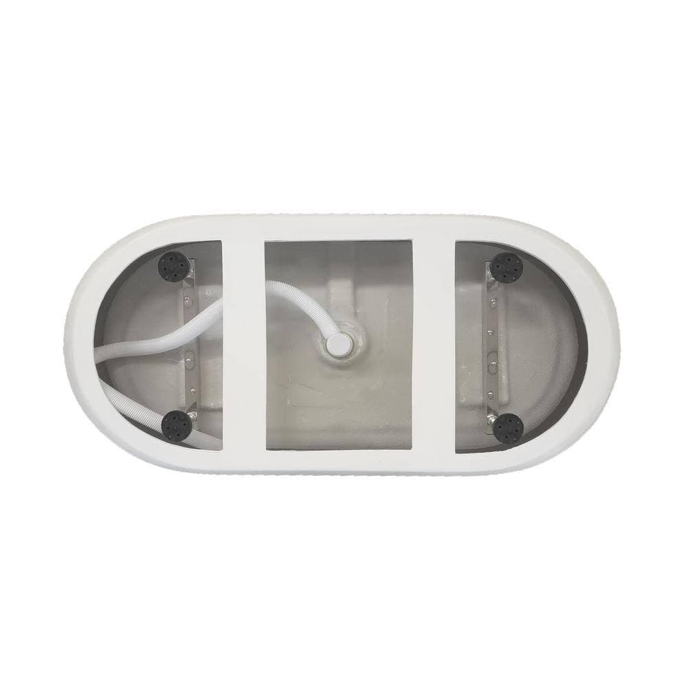Unbranded Timeless Home 67 in. x 29.5 in. Soaking Bathtub with Center Drain in Glossy White with Brushed Gold Trim (3)