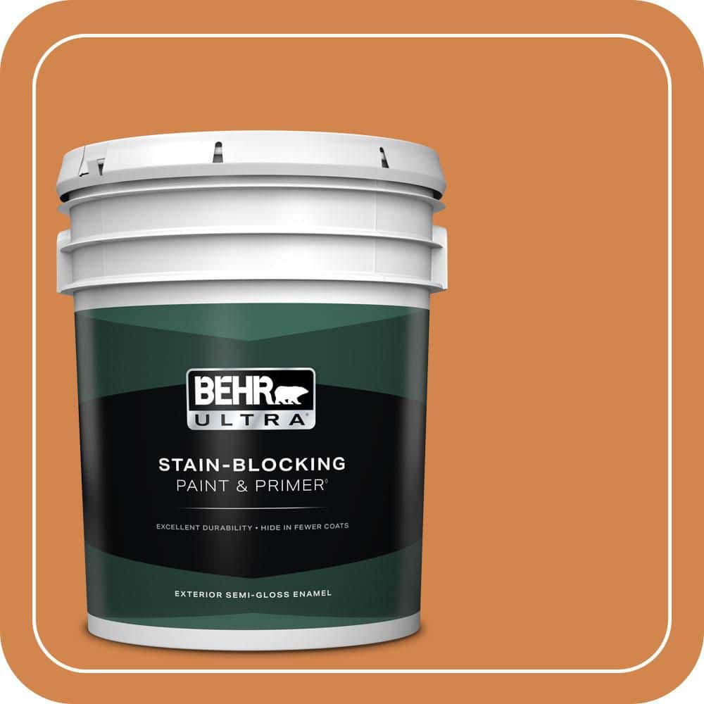 BEHR ULTRA 5 gal. #PPU3-03 Flaming Torch Semi-Gloss Enamel Exterior Paint & Primer