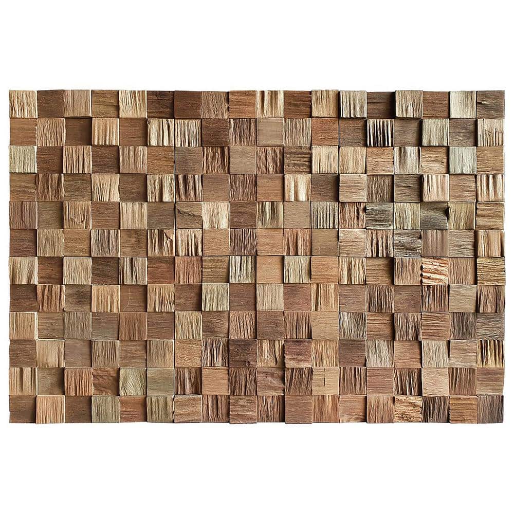 Wallscapes 1 in. x 14 in. x 1 ft. Ristretto Meranti Cube Hardwood Boards (8-pack, 11. 16 sq. ft. ) (1)