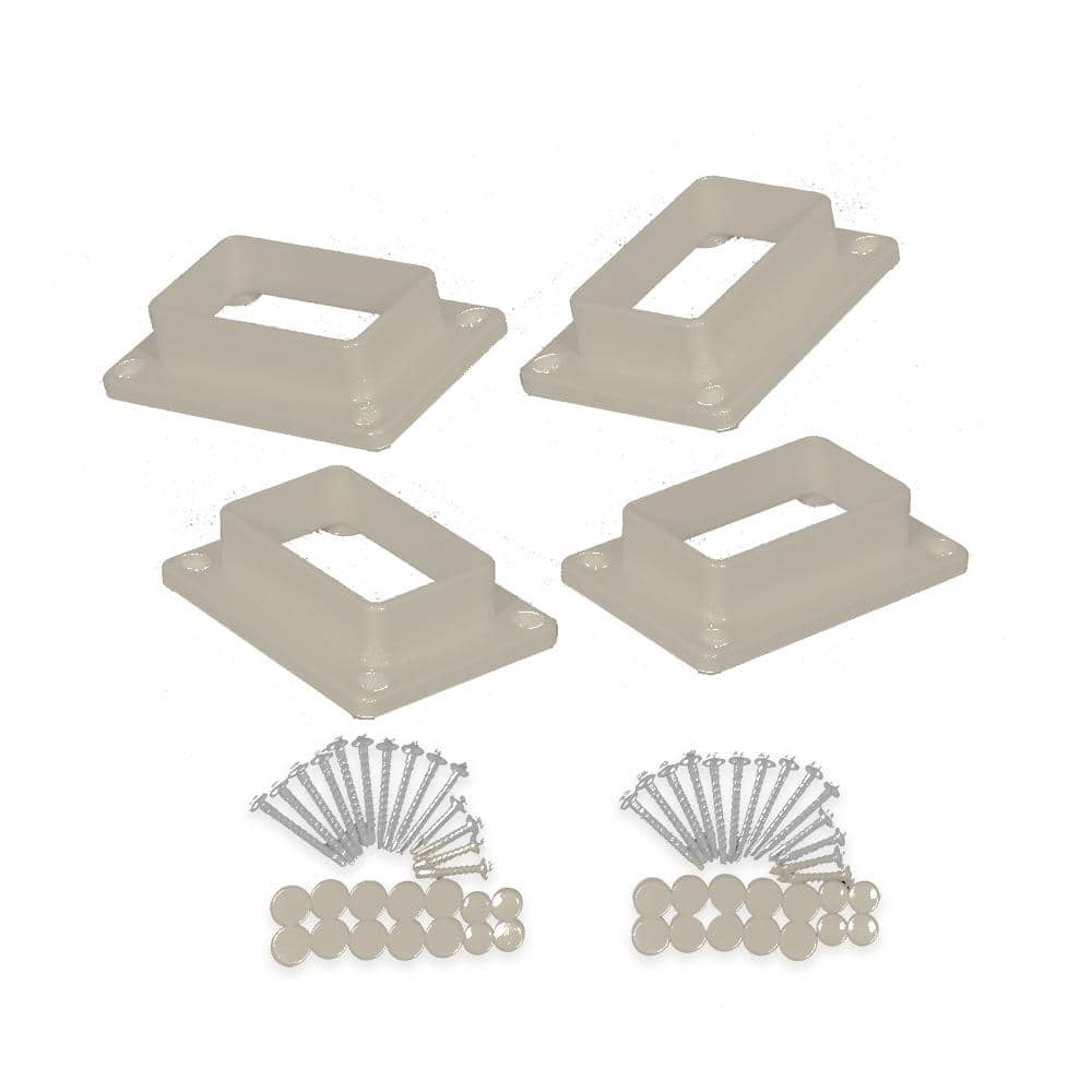 Weatherables Naples Khaki Straight Railing Bracket Kit (4-Piece)