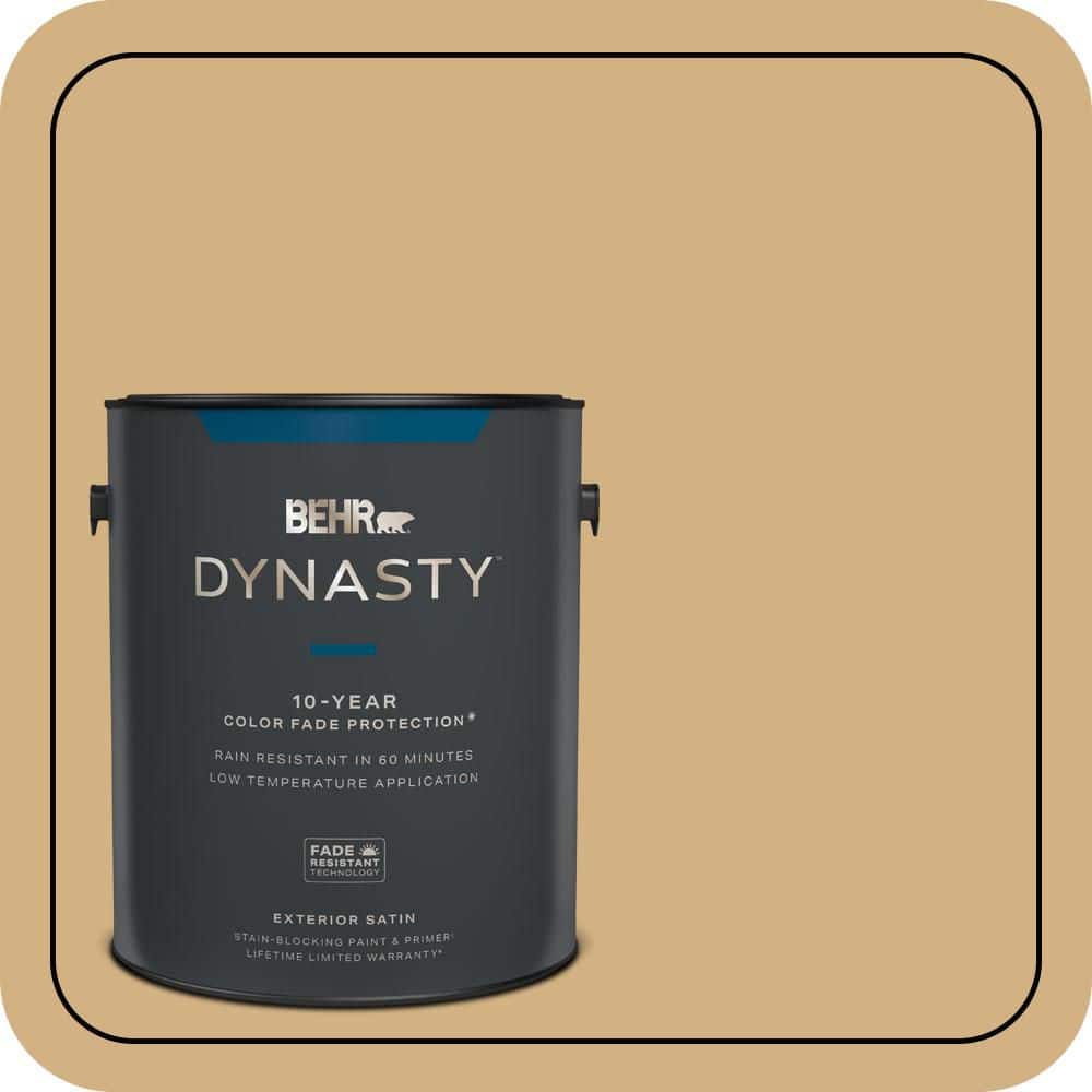 BEHR DYNASTY 1 gal. #QE-29 Light Oak Satin Enamel Exterior Stain-Blocking Paint & Primer