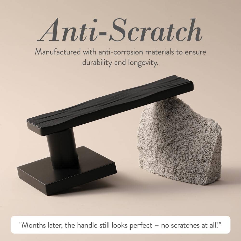 McBowery Ridge Matte Black Double Dummy Modern Door Lever (2)