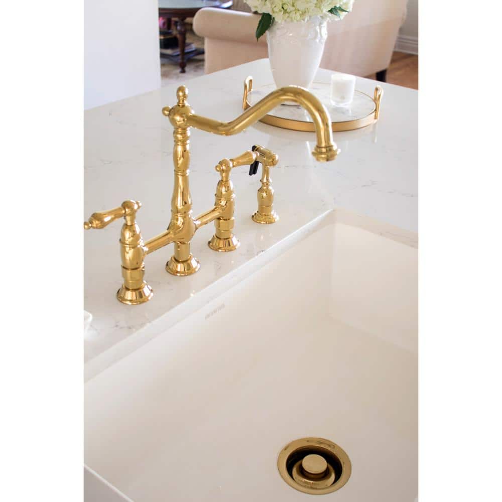 Kingston Brass 4-1/2 in. Garbage Disposal Flange and Stopper in Polished Brass (2)