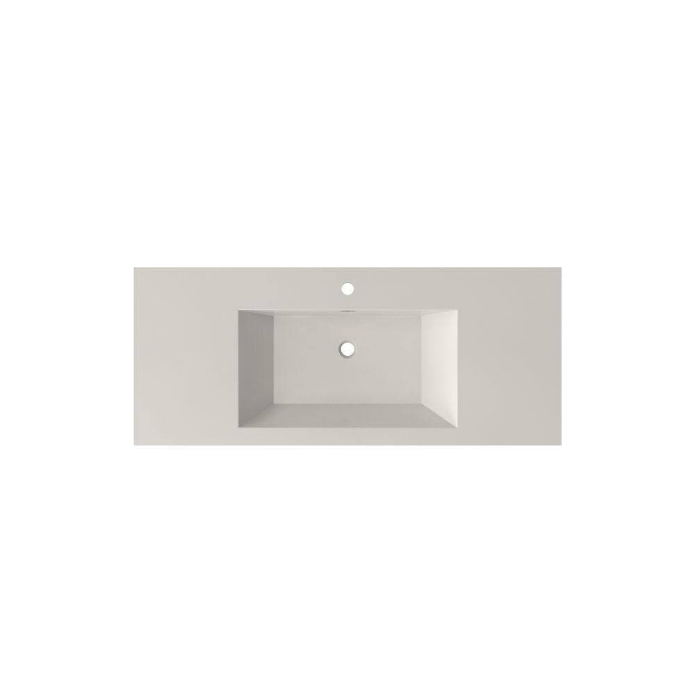 SJ STAR&JANE 47 x 20 in. SMC Wall Mount Bathroom Vessel Sink with Faucet Hole in Matte White (2)