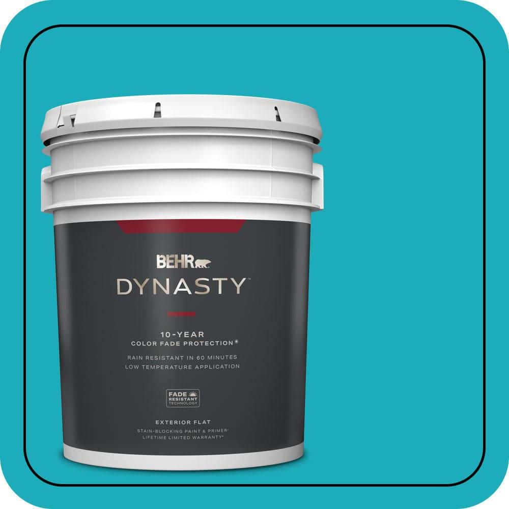 BEHR DYNASTY 5 gal. #P470-5 Placid Sea Flat Exterior Stain-Blocking Paint & Primer
