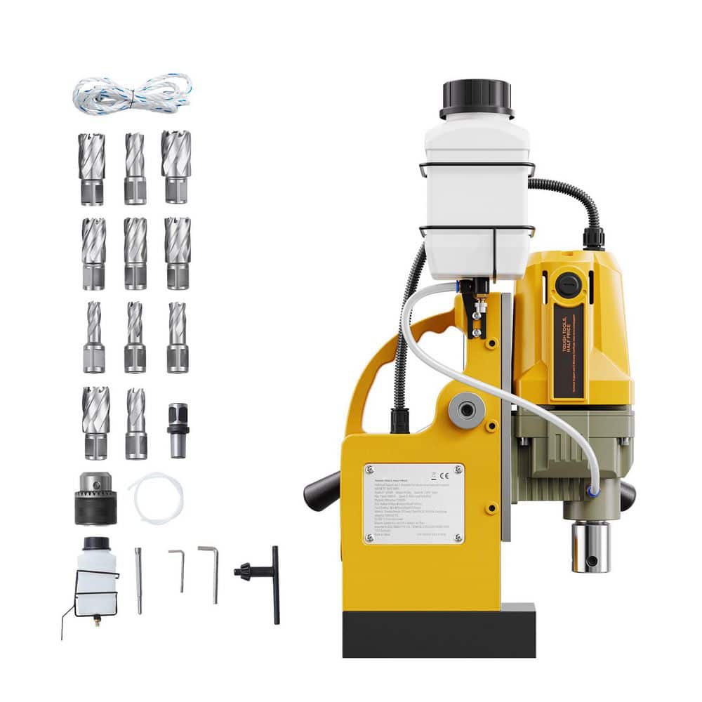 SKYSHALO Magnetic Drill, 1400-Watt Motor 1.6 in. Boring Diameter 2810 lbf. Portable Electric Mag Drill Press, with 11-Coring Bits