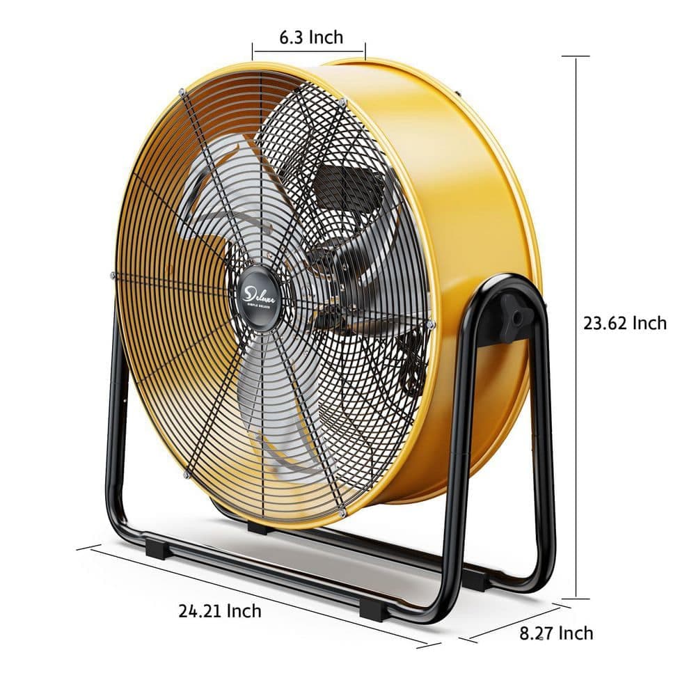 Tahanbath 20 in. Heavy Duty Metal Industrial Drum Fan High Velocity Floor Fan in Yellow (2)
