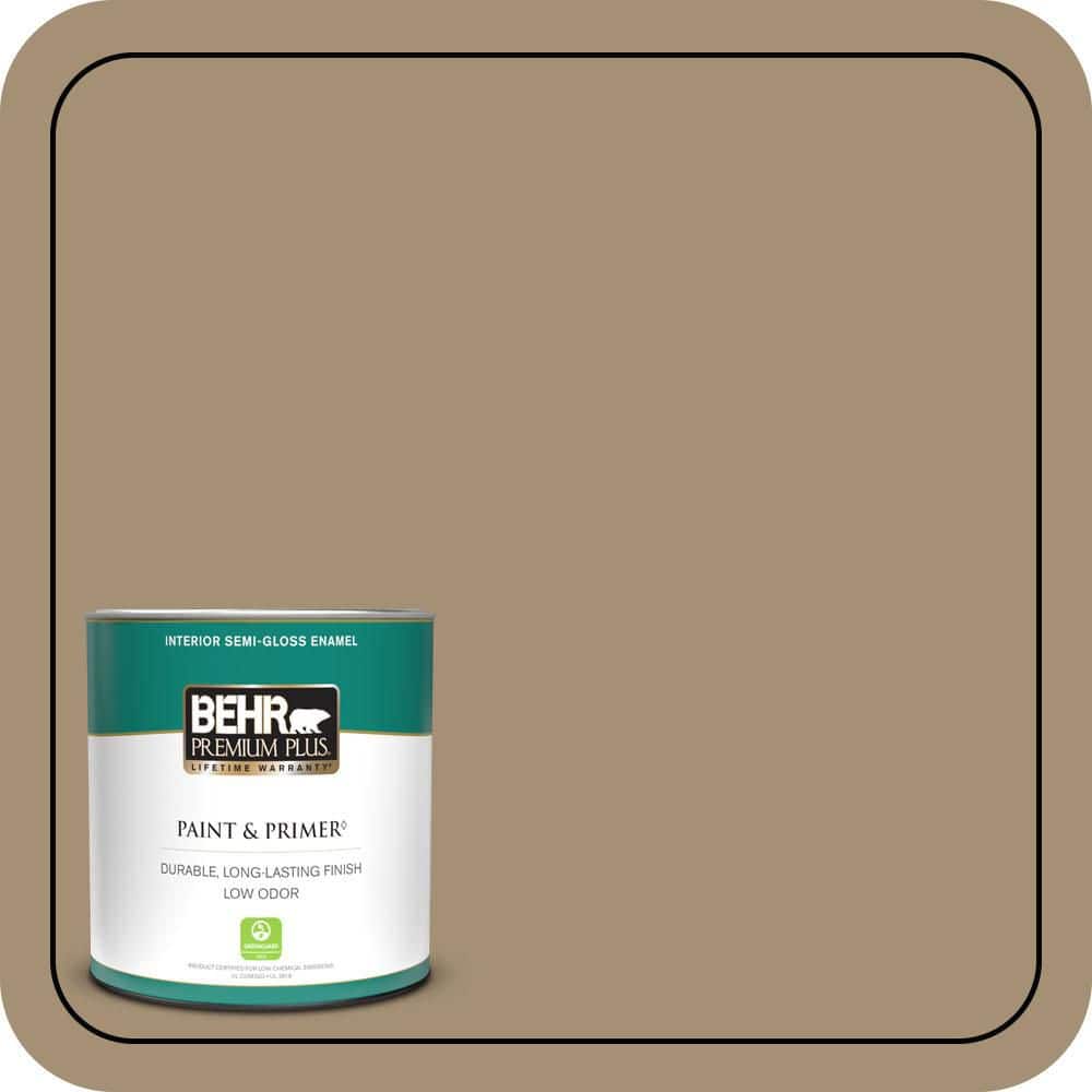 BEHR PREMIUM PLUS 1 qt. #N300-5 Hidden Treasure Semi-Gloss Enamel Low Odor Interior Paint & Primer