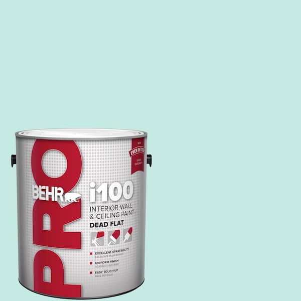BEHR PRO 1 gal. #P440-2 Clear Aqua Dead Flat Interior Paint (2)