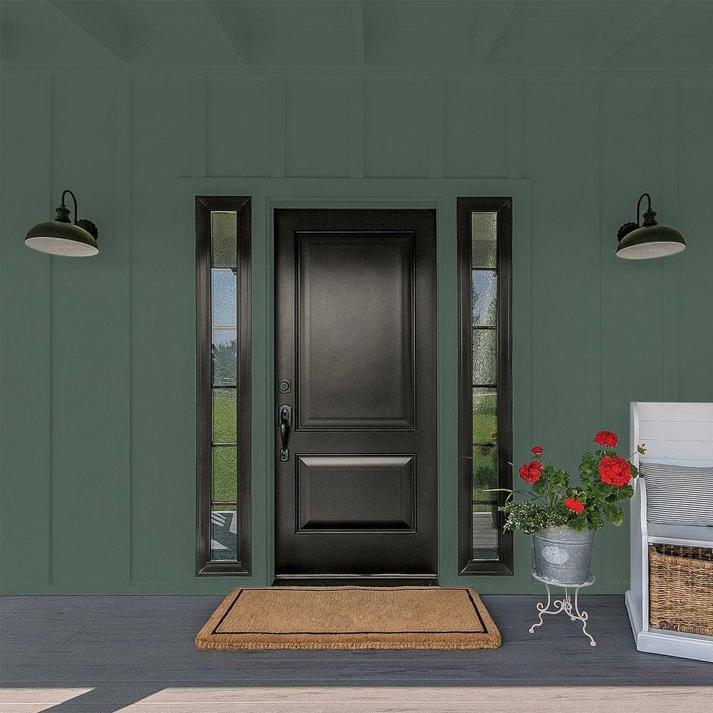 Glidden Premium 5 gal. PPG1136-7 Dark Green Velvet Flat Exterior Latex Paint (4)