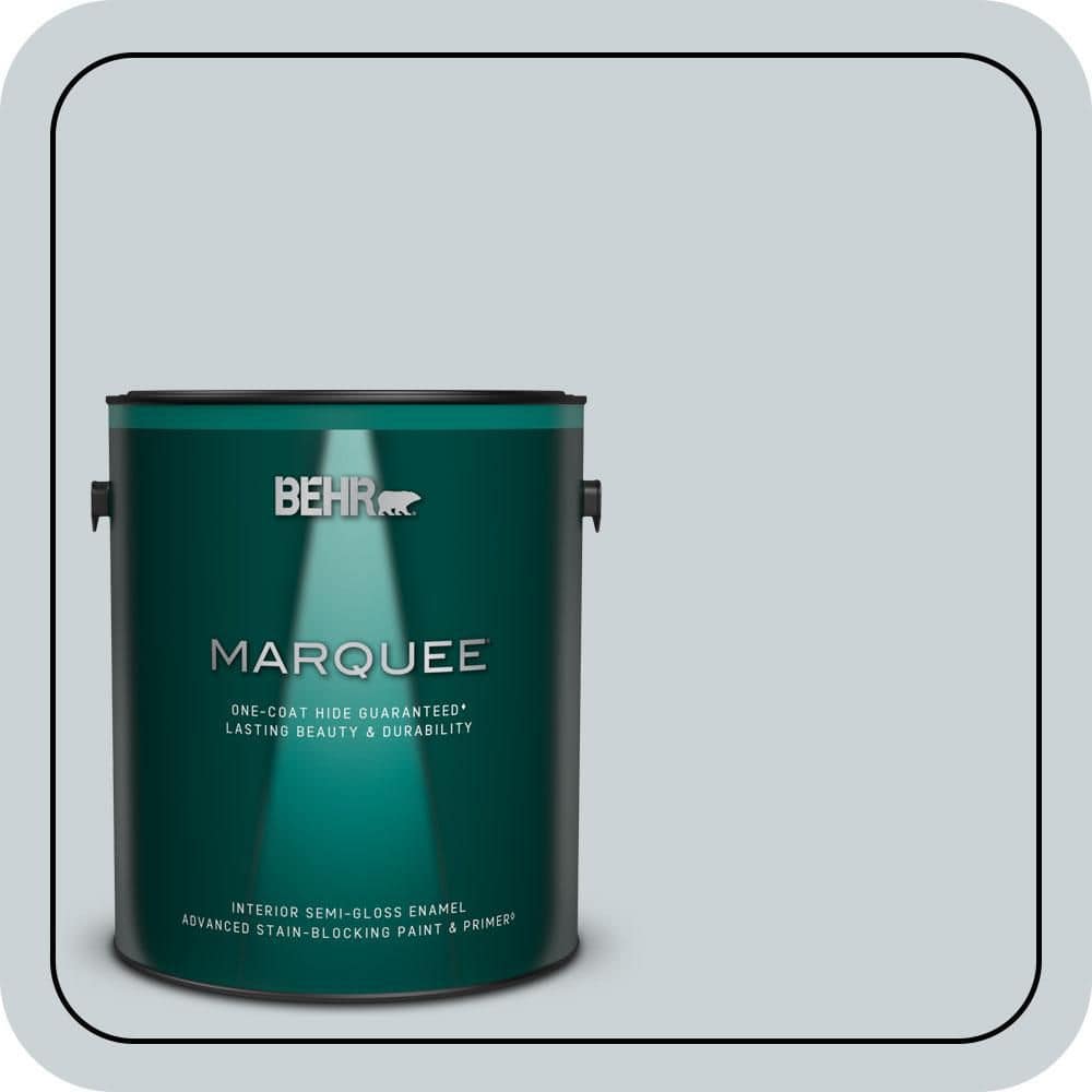 BEHR MARQUEE 1 gal. #N490-1 Absolute Zero Semi-Gloss Enamel Interior Paint & Primer