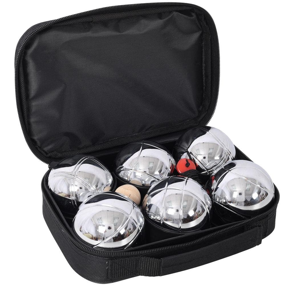 Tidoin Black Steel Outdoor Boules Set Large Action Game with 6 Balls (1)