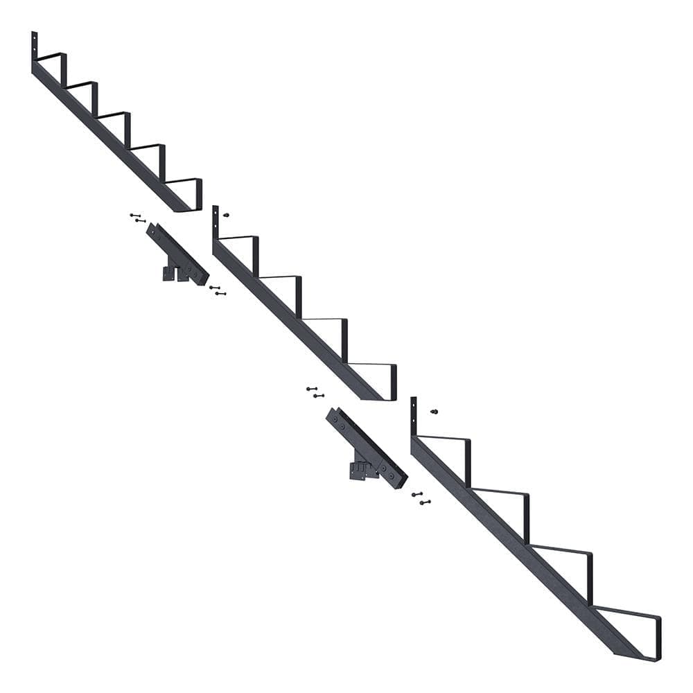 PEAK 13-Step Steel Stair Riser (Stringer) and Connector Kit in Matte Black (3)