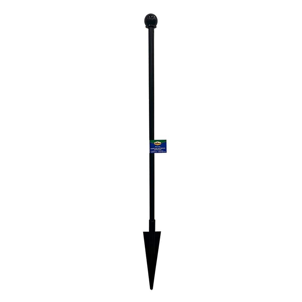 Vigoro Empire/Westbrook 3 in. x 2.3 in. W x 3.4 ft. H Black Steel Fence Post (1)