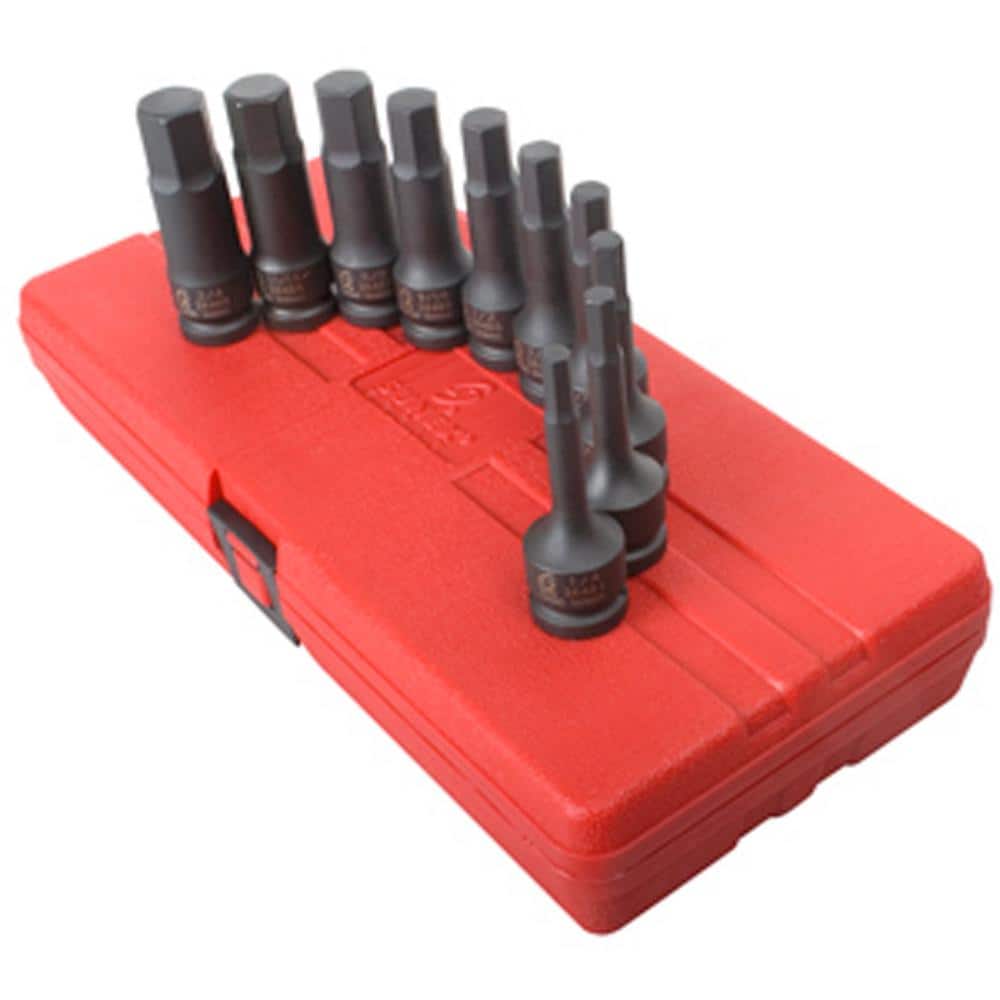 SUNEX TOOLS 1/2 in. Drive SAE Impact Hex Driver Set (10-Piece)