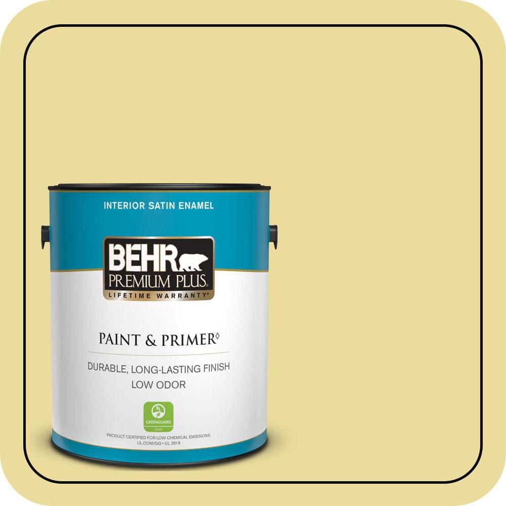 BEHR PREMIUM PLUS 1 gal. #P330-3A Flourish Satin Enamel Low Odor Interior Paint & Primer