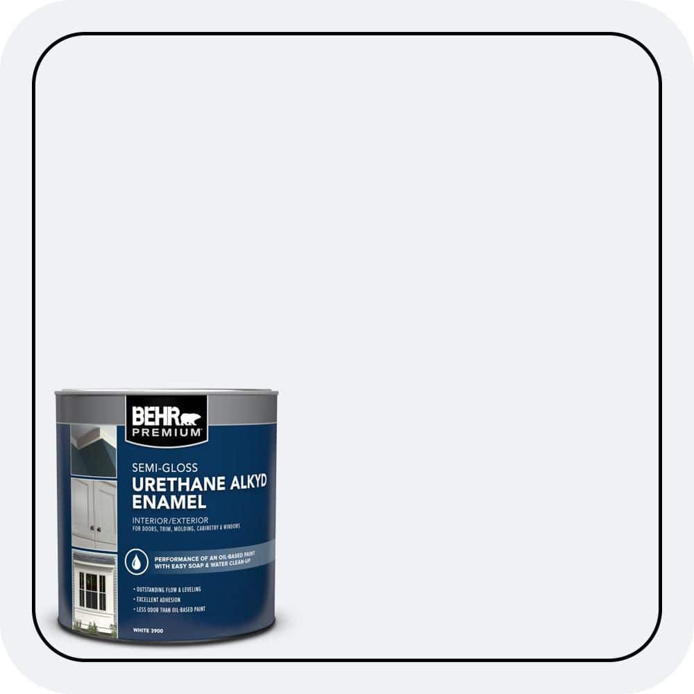 BEHR PREMIUM 1 qt. #BL-W10 Maui Mist Semi-Gloss Enamel Urethane Alkyd Interior/Exterior Paint (1)