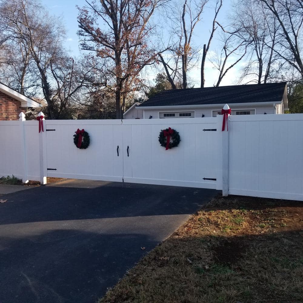 Weatherables Pembroke 10.8 ft. W 6 ft. H Vinyl Privacy Double Fence Gate Kit (4)