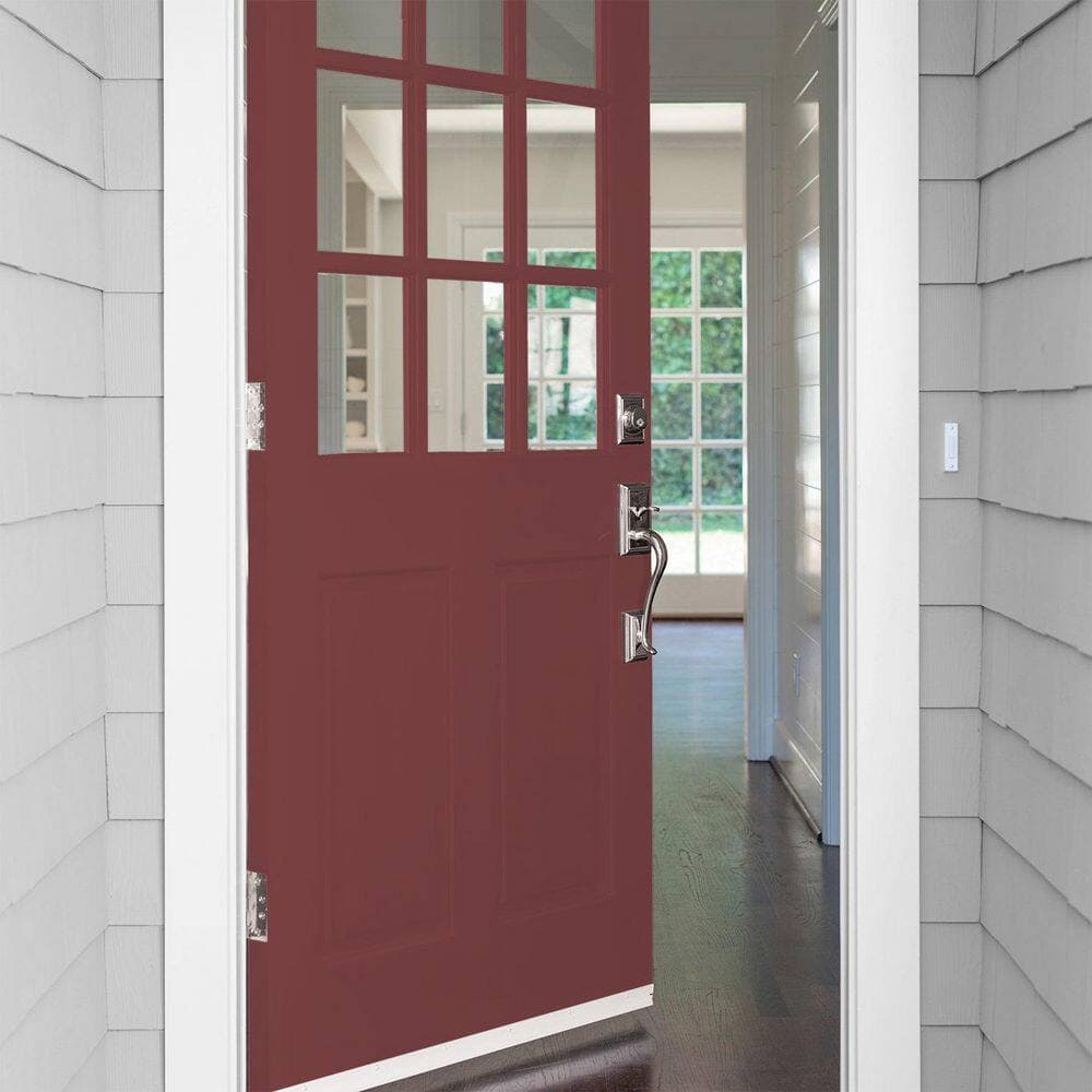 Glidden Premium 1 gal. PPG1055-7 Bordeaux Satin Exterior Latex Paint (4)