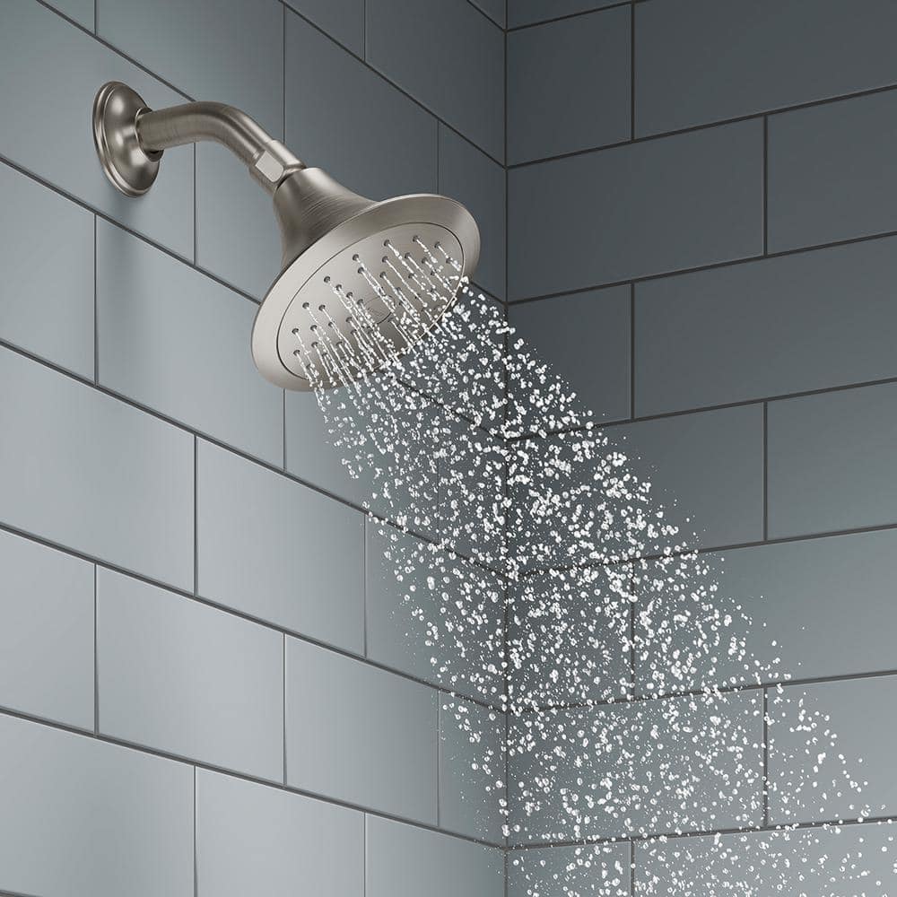 KOHLER Forte 1-Spray Pattern 5.5 in. Single Wall Mount Fixed Shower Head in Vibrant Brushed Nickel (3)