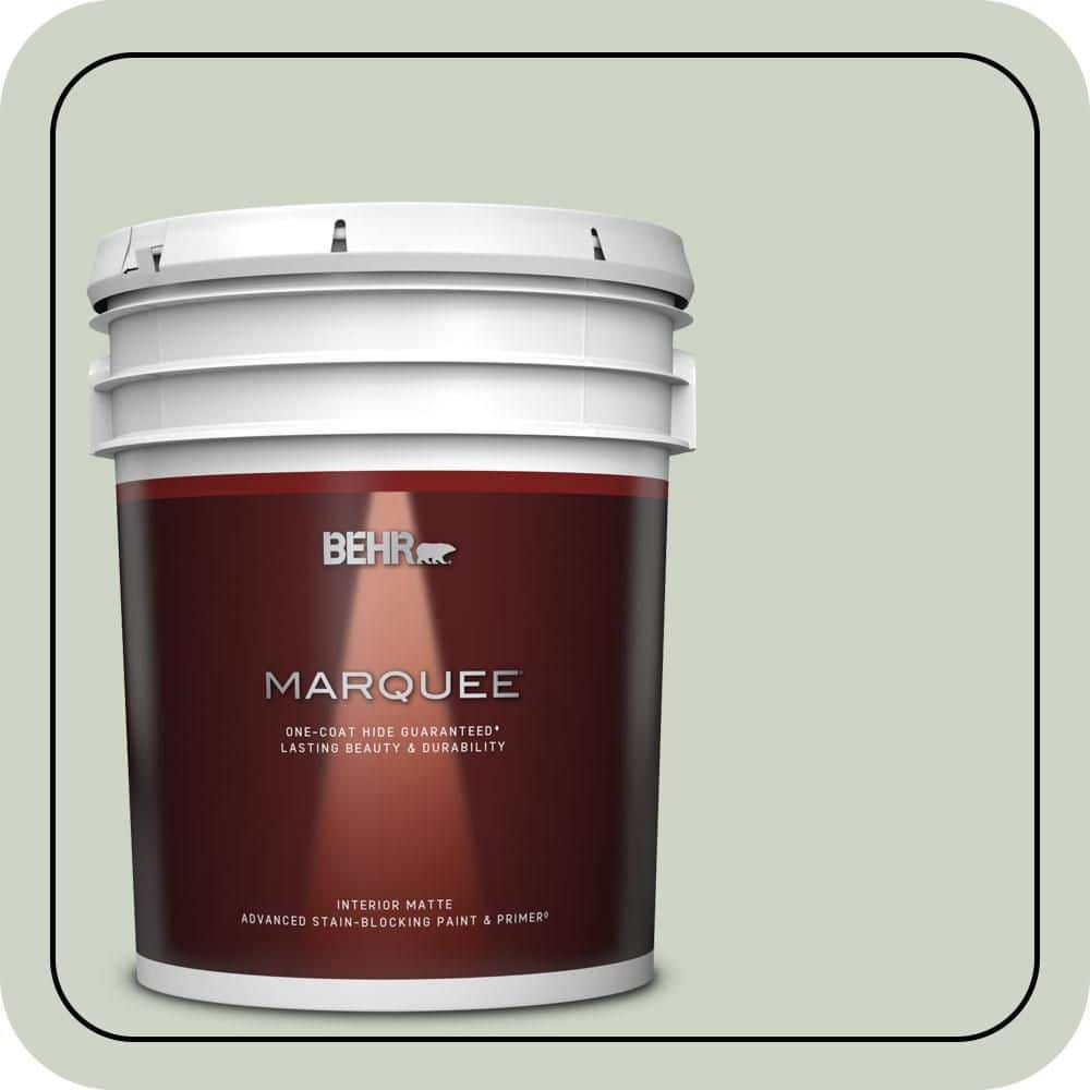 BEHR MARQUEE 5 gal. #N390-2 Flora Matte Interior Paint & Primer