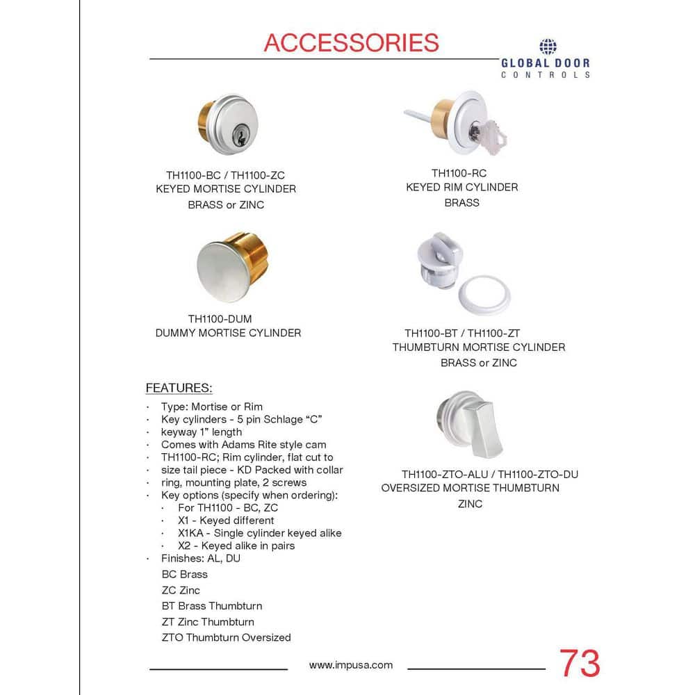 Global Door Controls Dummy Mortise Cylinder Zinc in Duronodic (2)
