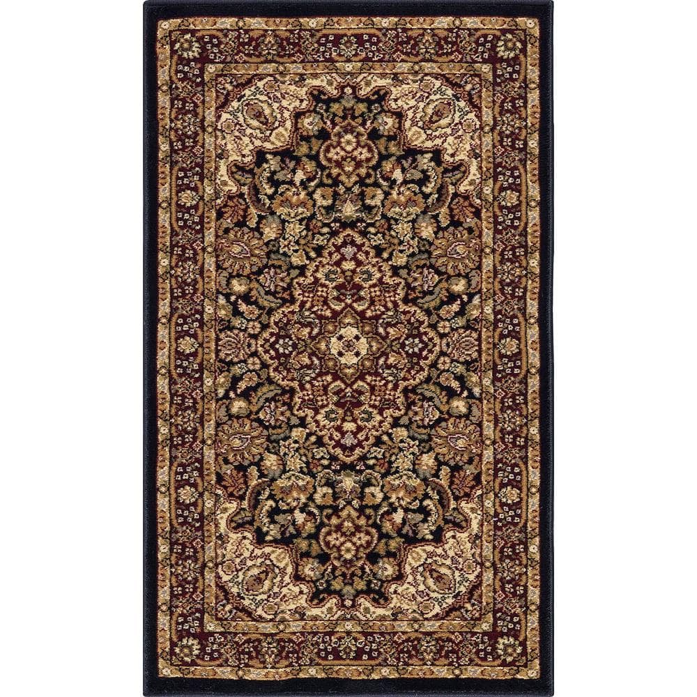 Home Decorators Collection Silk Road Black 2 ft. x 3 ft. Medallion Scatter Area Rug