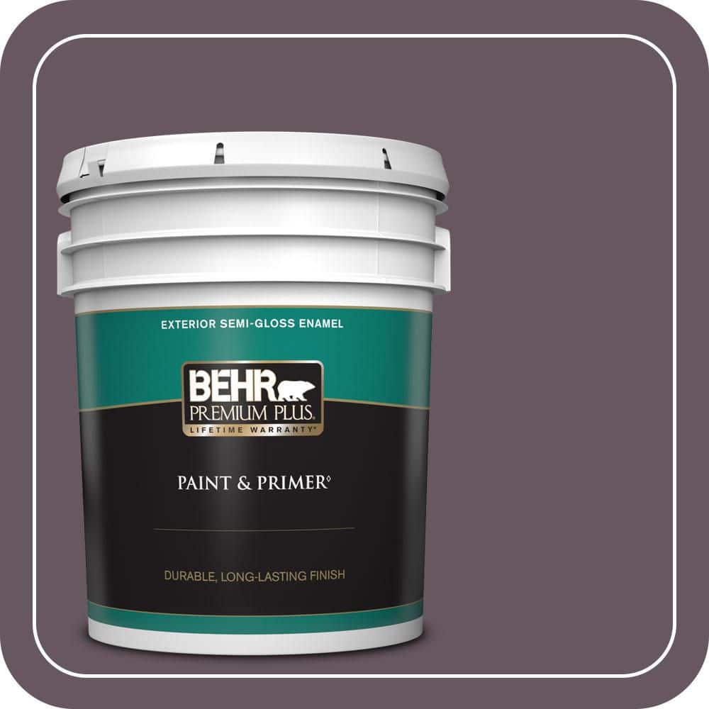BEHR PREMIUM PLUS 5 gal. #N100-6 Urban Legend Semi-Gloss Enamel Exterior Paint & Primer