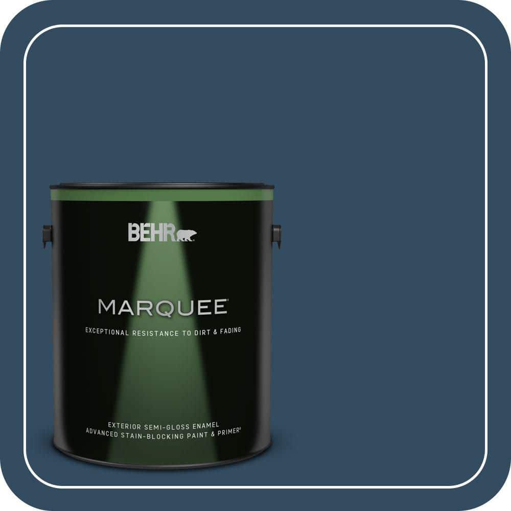 BEHR MARQUEE 1 gal. #570D-7 Nocturnal Sea Semi-Gloss Enamel Exterior Paint & Primer