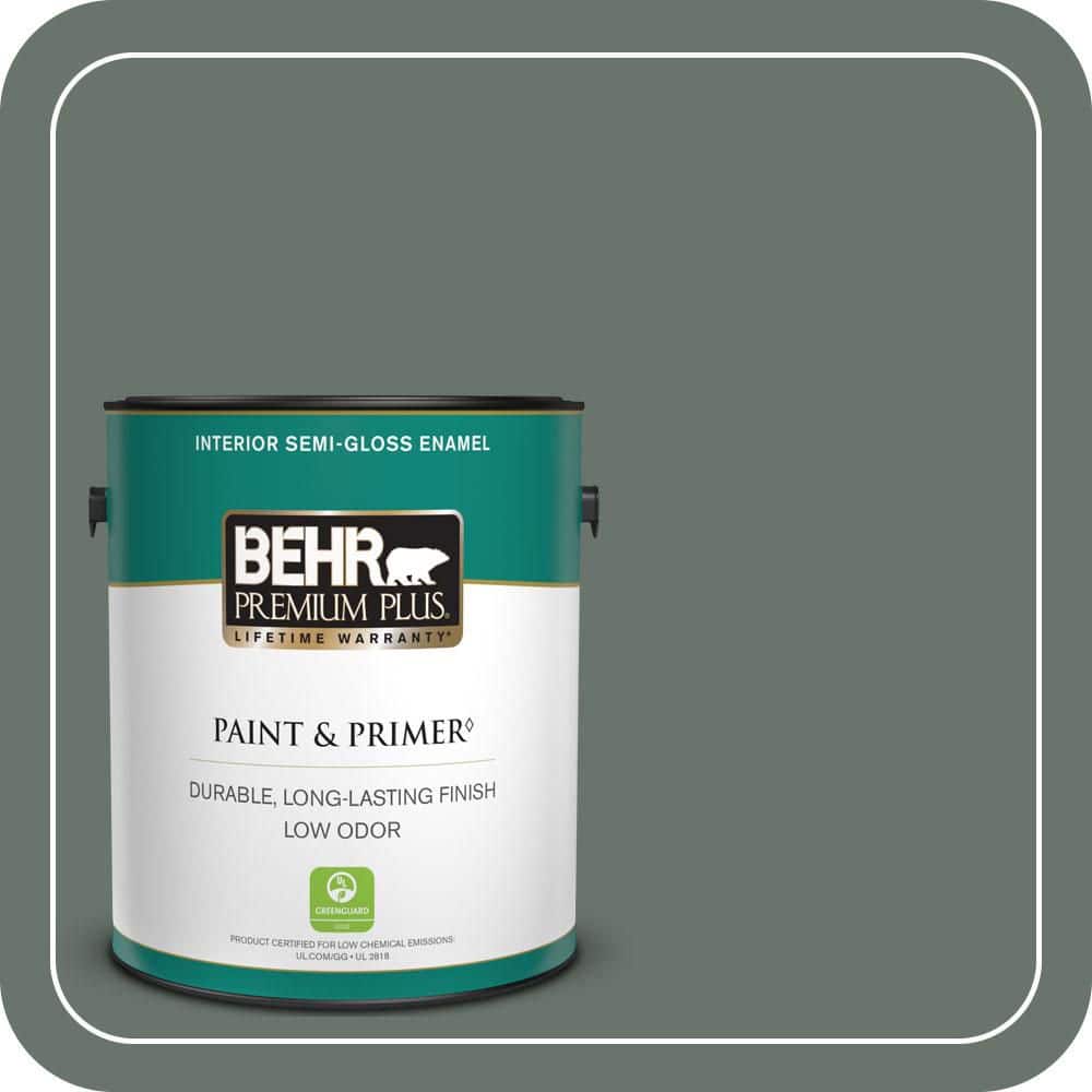 BEHR PREMIUM PLUS 1 gal. #PPU12-18 Heritage Park Semi-Gloss Enamel Low Odor Interior Paint & Primer