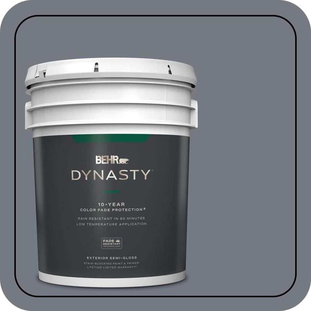 BEHR DYNASTY 5 gal. #N510-5 Liquid Mercury color Semi-Gloss Enamel Exterior Stain-Blocking Paint & Primer