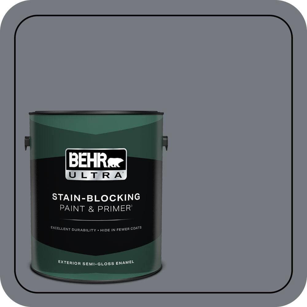 BEHR ULTRA 1 gal. #N510-5 Liquid Mercury color Semi-Gloss Enamel Exterior Paint & Primer