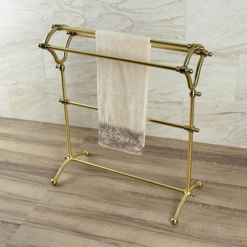 Kingston Brass Edenscape 3-Bar Freestanding Towel Rack in Brushed Brass (3)