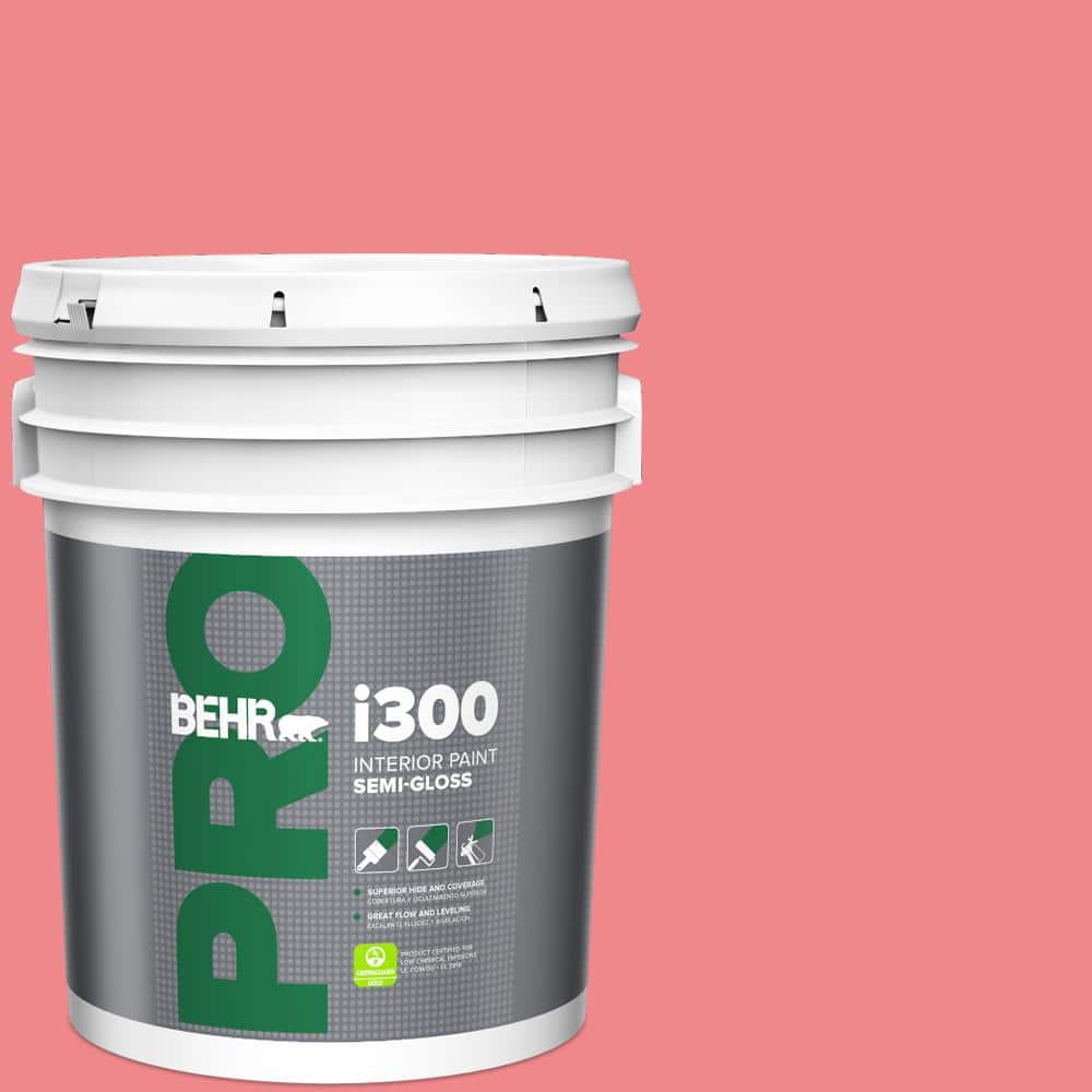 BEHR PRO 5 gal. #140B-5 Flamingo Dream Semi-Gloss Interior Paint