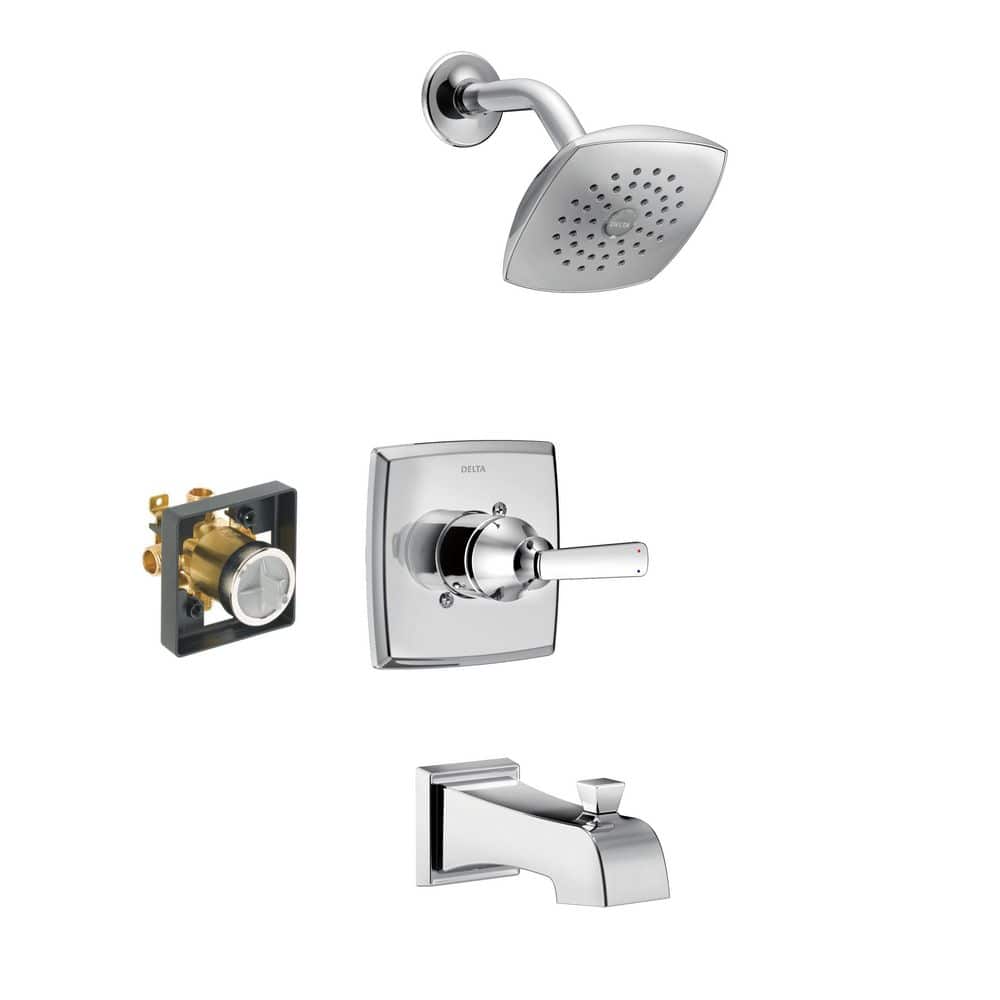 Delta Ashlyn Single Handle 1-Spray Tub and Shower Faucet 1.75 GPM in Chrome Valve Included (1)