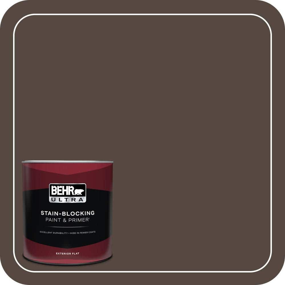 BEHR ULTRA 1 qt. #N210-7 Havana Coffee Flat Exterior Paint & Primer