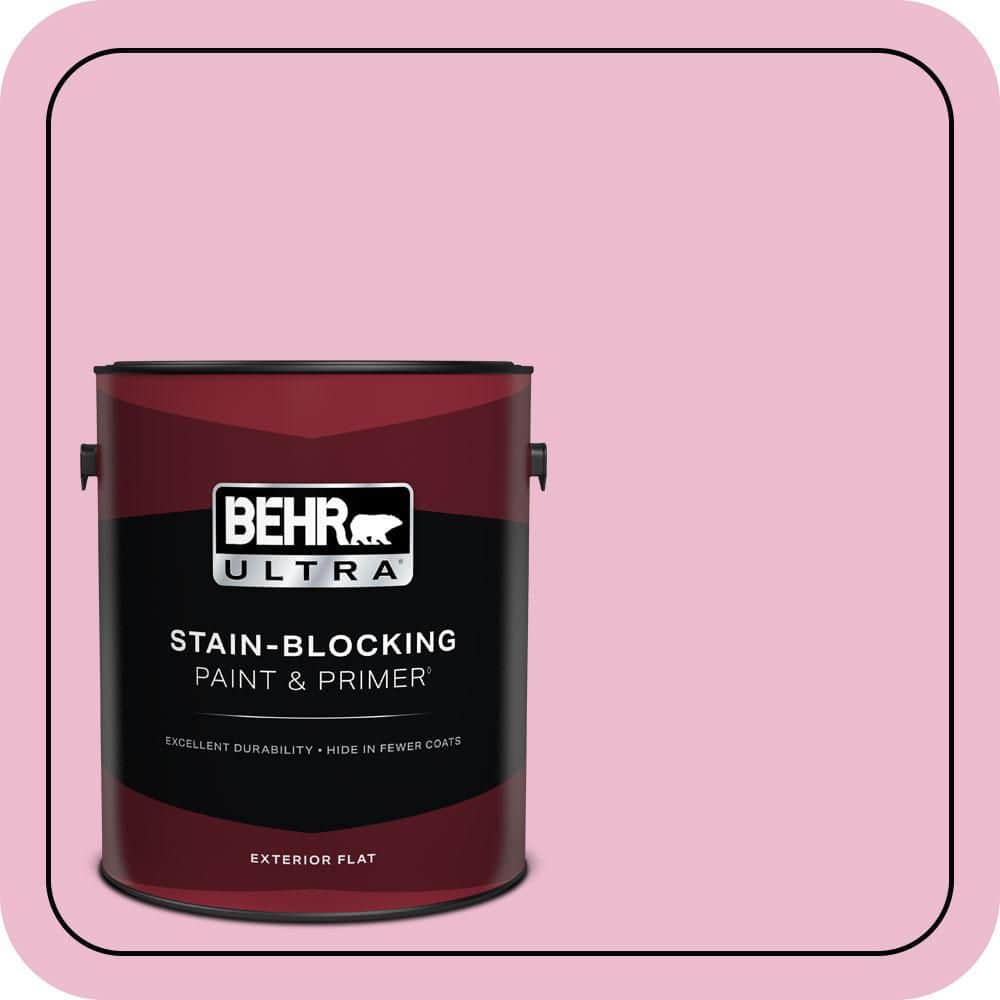 BEHR ULTRA 1 gal. #P130-2A Dainty Pink Flat Exterior Paint & Primer