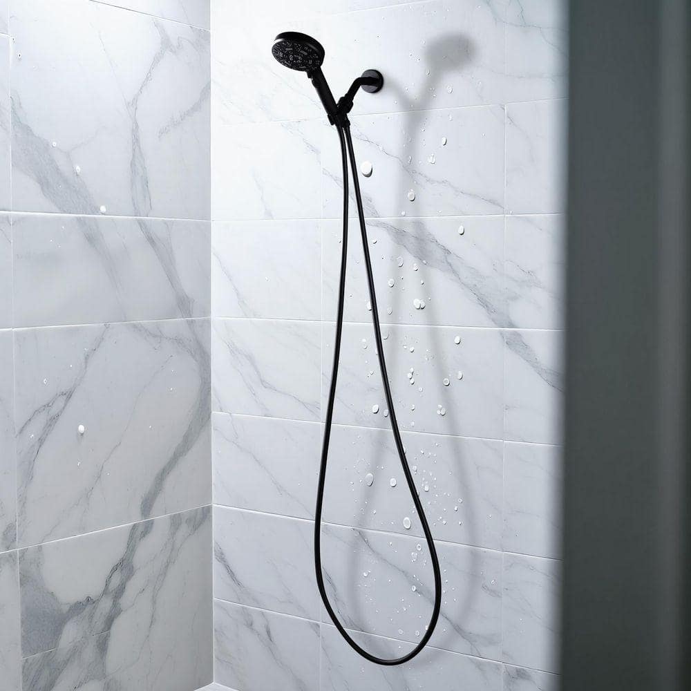 VEVETTA 120 in. Flexible Shower Hose for Handheld Showerheads with Anti-Kink PVC Construction in Matte Black (2)