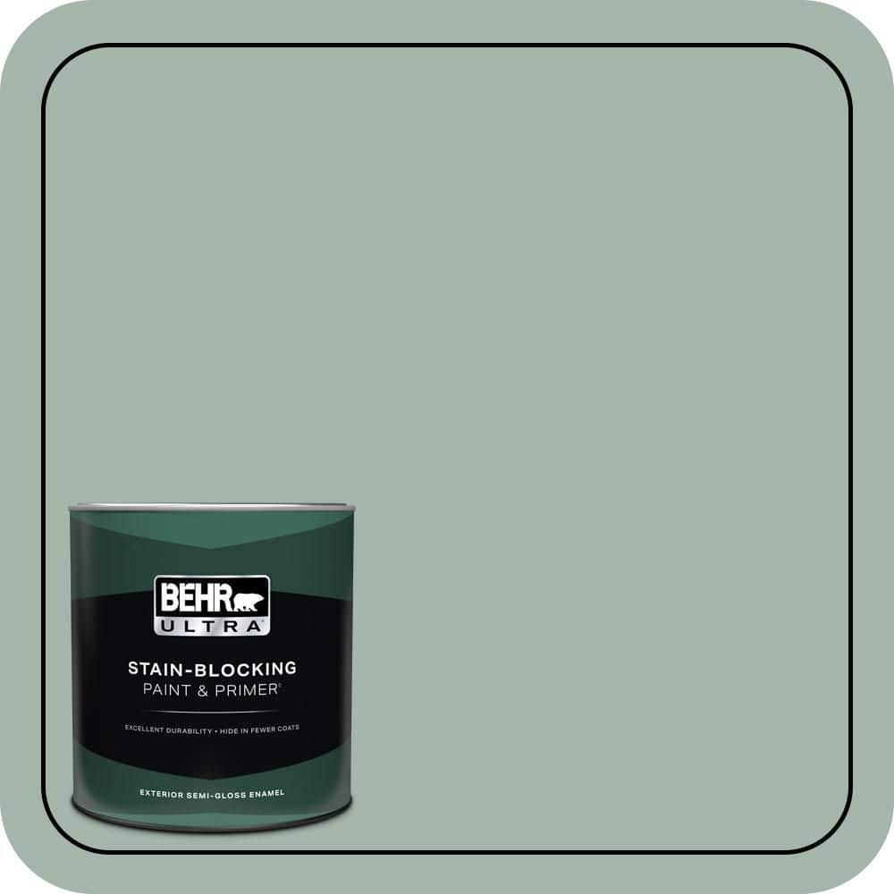 BEHR ULTRA 1 qt. #460E-3 Smokey Slate Semi-Gloss Enamel Exterior Paint & Primer
