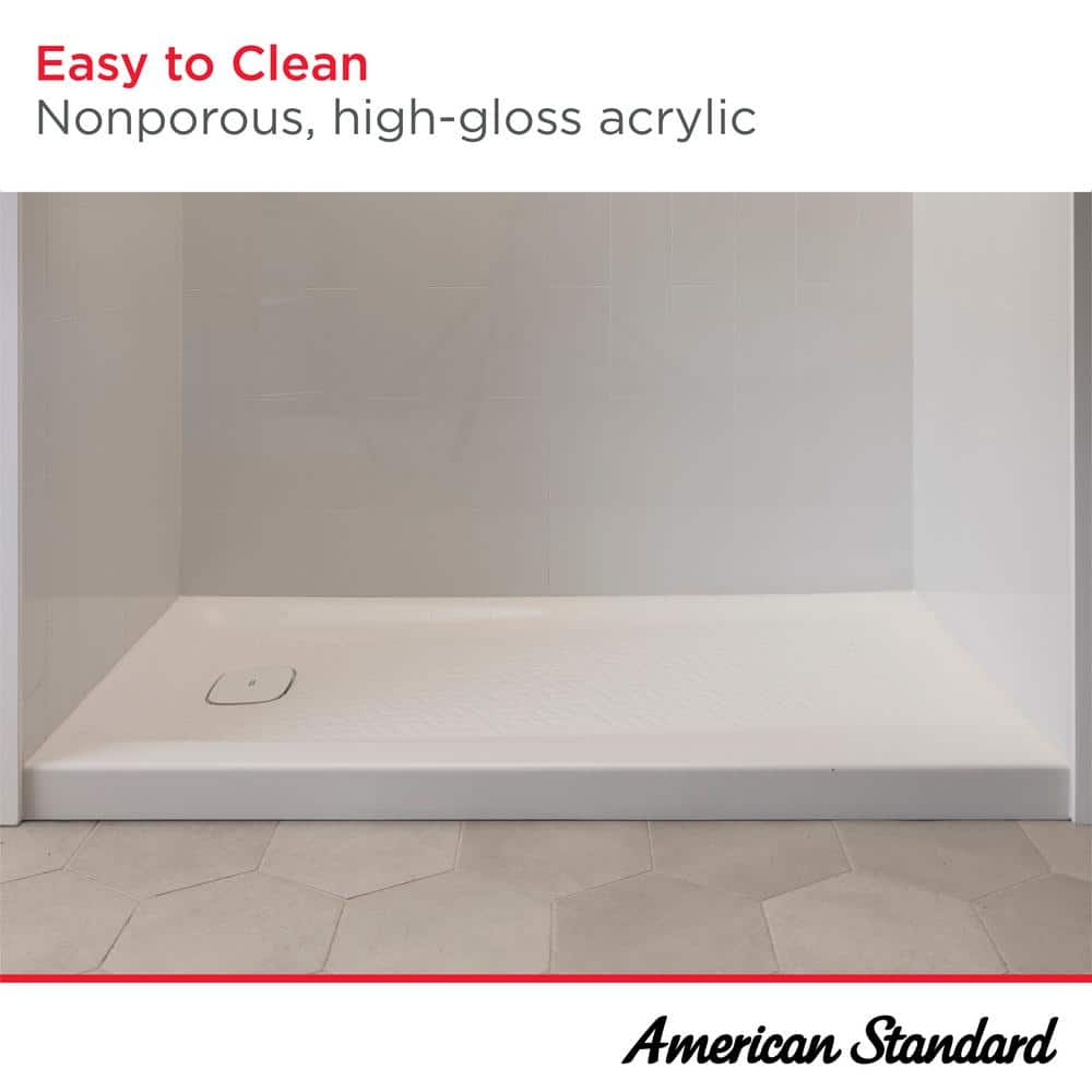 American Standard Aspirations 60 in. L x 36 in. W Single Threshold Alcove Shower Pan Base with Left Drain in White (3)