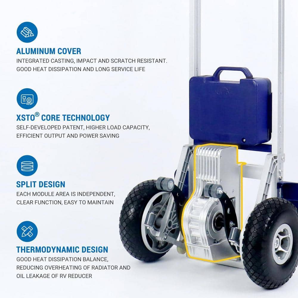 COZY CORNERS INC 550 lb. Capacity Electric Stair Climber, Heavy Duty Stair Climbing Hand Truck with Foldable Handle and Brake System (2)