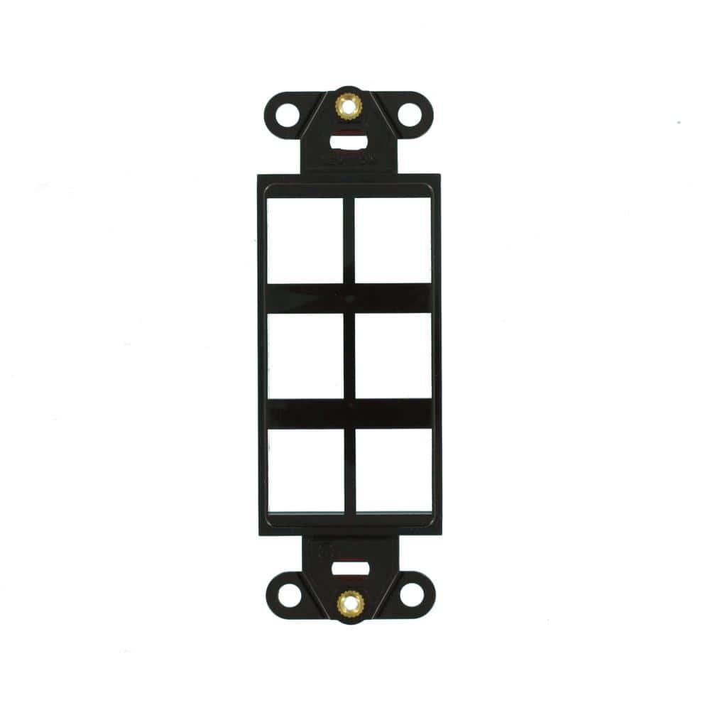 Leviton 1-Gang Decora QuickPort 6-Port Insert in Brown 41646-B (2)