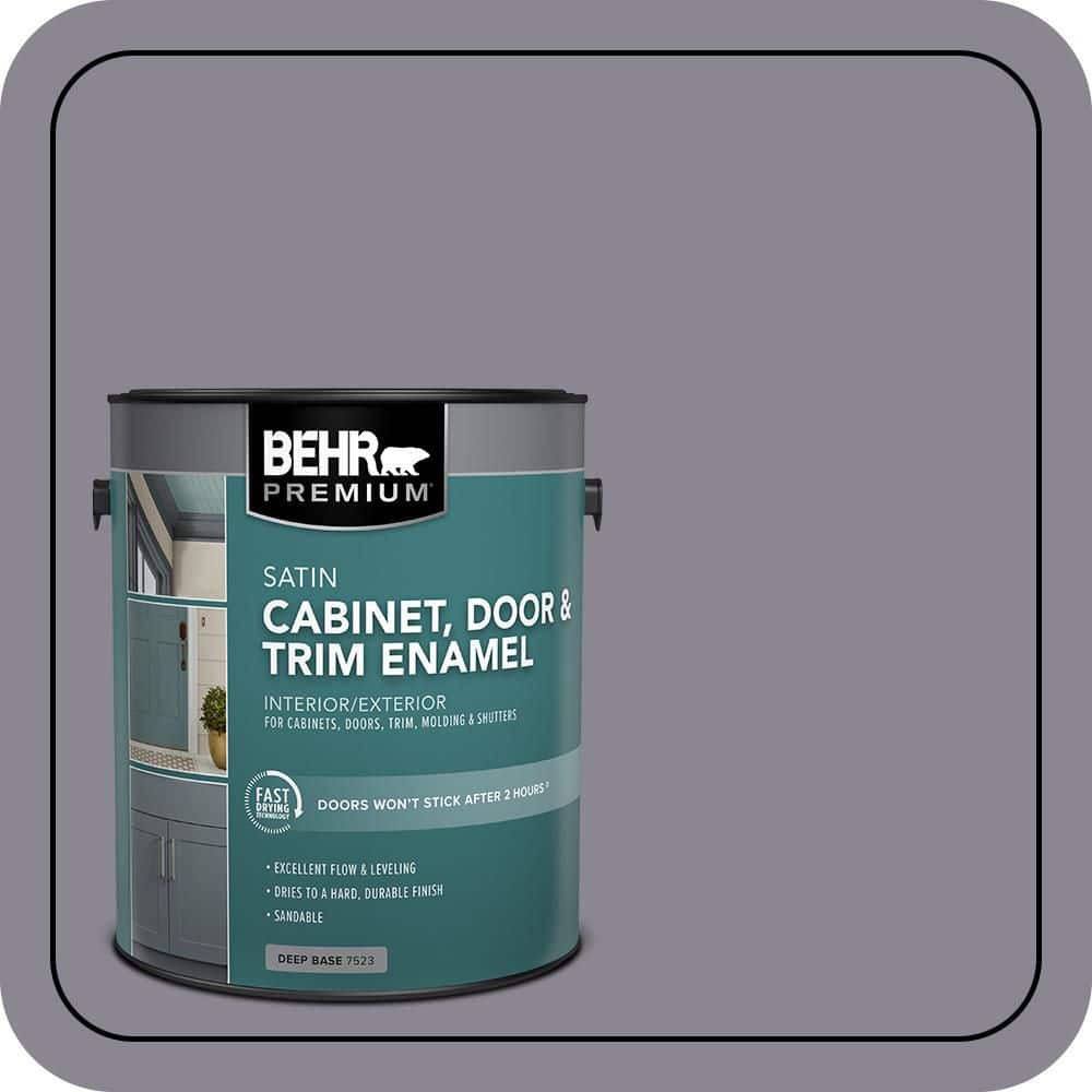 BEHR PREMIUM 1 gal. #N550-5 Box Office Satin Enamel Interior/Exterior Cabinet, Door & Trim Paint
