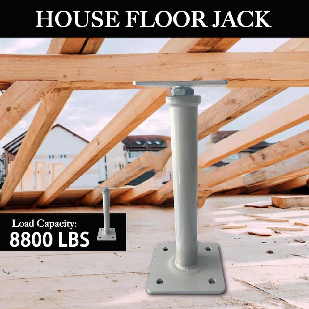 Laybus 4-Piece Adjustable 11.8 in.-16 in. Gray House Jack Post 8800 lbs. Height Capacity for Stairs, Porches, Roof Beams (3)