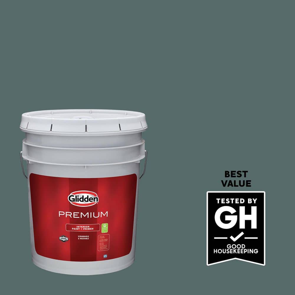Glidden Premium 5 gal. PPG1145-6 Juniper Berry Flat Interior Latex Paint