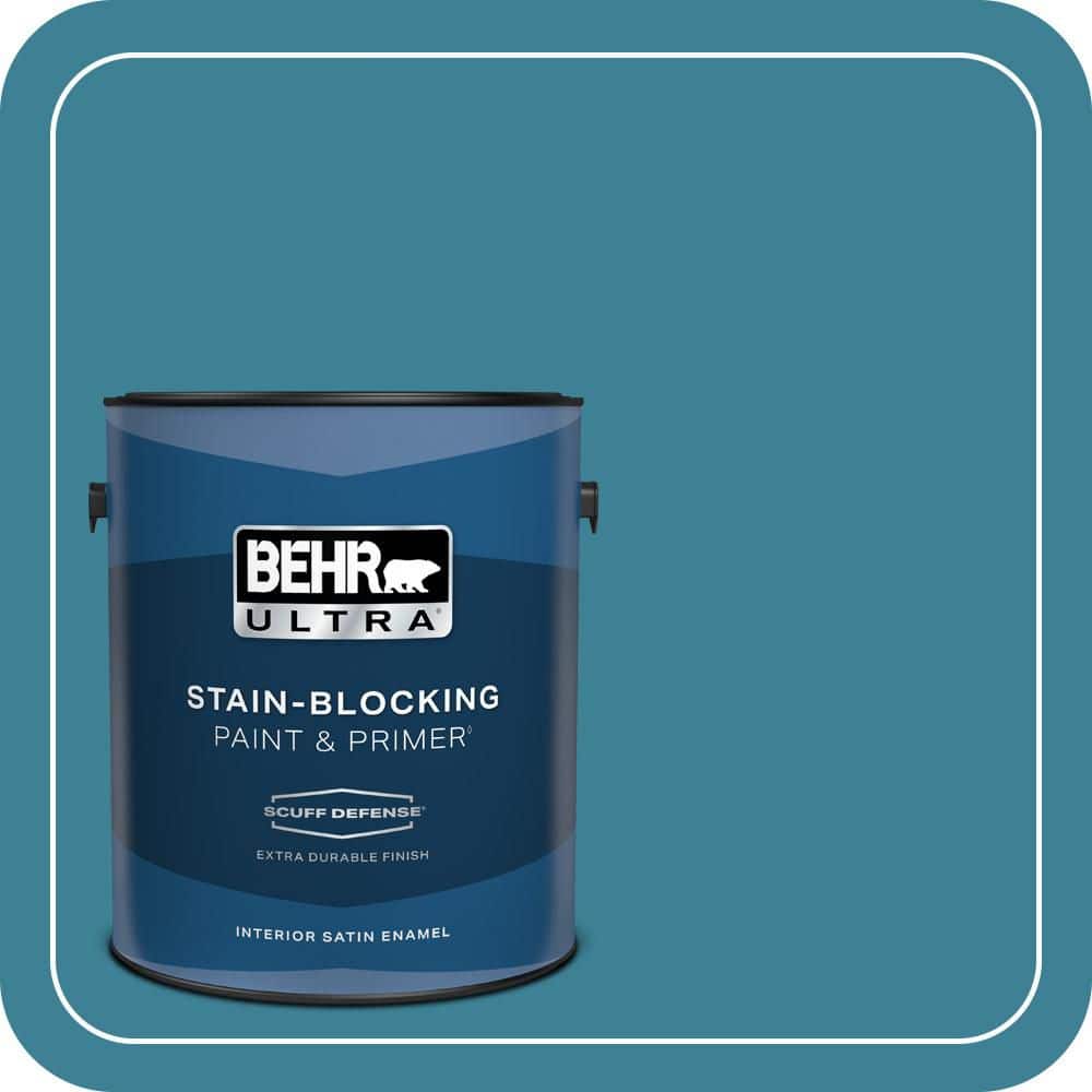 BEHR ULTRA 1 gal. #540D-6 Wipeout Extra Durable Satin Enamel Interior Paint & Primer