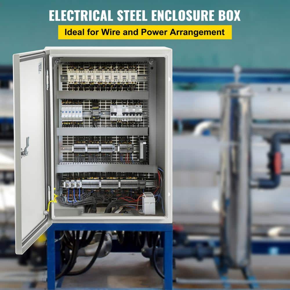 SVOPES Carbon Steel Electrical Box, Measuring 16 x 12 x 6 in. with Hinged Cover, IP66 Waterproof and Dust Resistant (2)