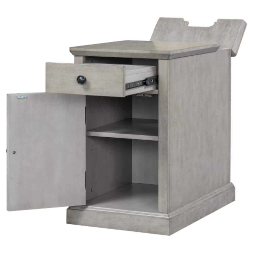 Unbranded 14.2 in. W x 24 in. D x 21.9 in. H Bathroom Gray Linen Cabinet