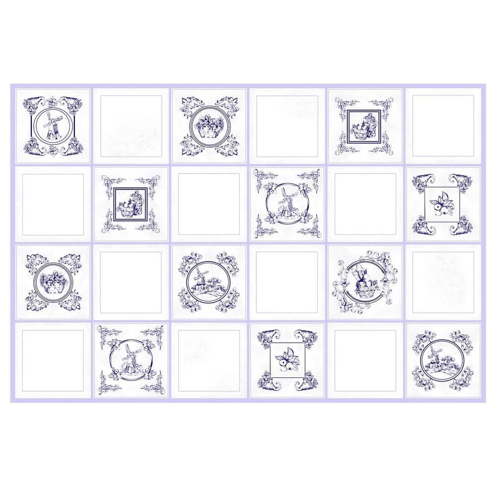 Dundee Deco 3D Falkirk Retro III 36 in. 24 in. Faux Tile PVC Decorative Wall Paneling (4)